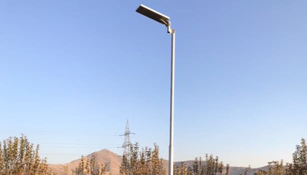 Solar street lights providing illumination in a rural off-grid village