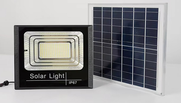 Motion-activated solar flood light for home security