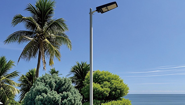 Solar street light foundation construction process