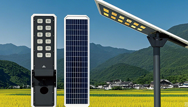 Modern solar street light with LED illumination