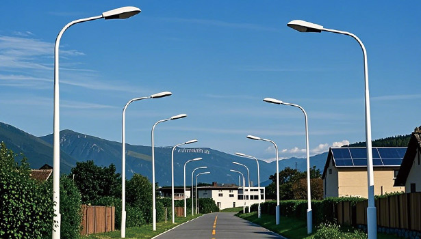 Remote-controlled solar street lighting system at night