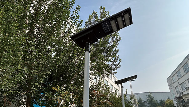 Solar-powered street lighting system with motion sensors