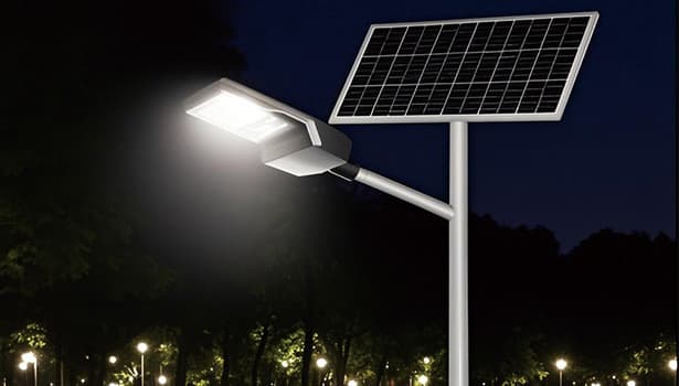 High-lumen solar street light ensuring road safety during nighttime