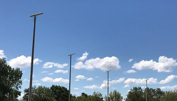 all-in-one solar LED street light installation