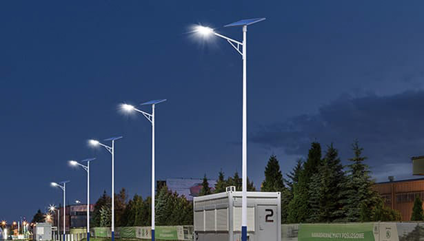 energy-saving solar road lights at night