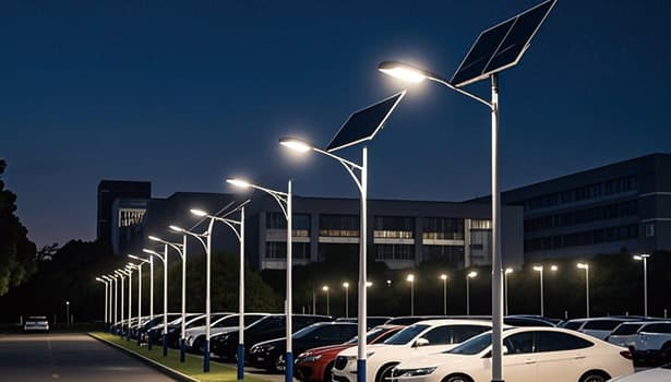150W solar street light in parking lot