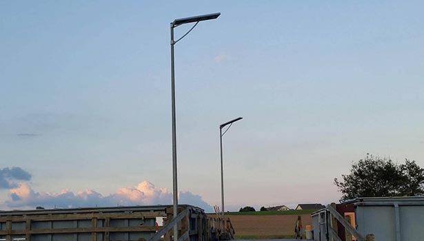 Solar street lights overview, showing their basic structure and installation