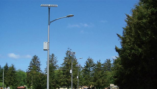 solar street light outdoors, helping to cut utility costs