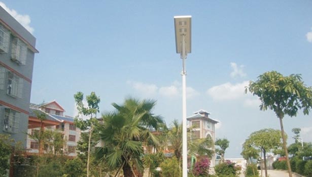 Smart solar street light in residential area