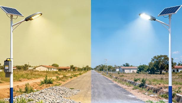 Comparison of affordable solar street lights installation in rural road scenarios